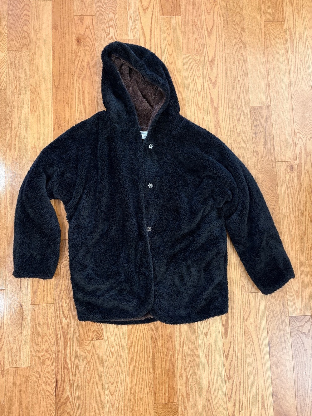 Hooded teddy jacket